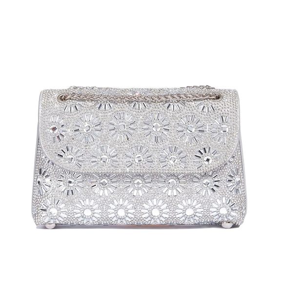Rhinestone Evening Bag Glitter Handbag Clutch Tail Party UwU - Picture 1 of 6